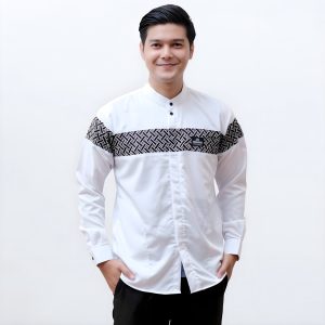 Baju Kokoh Pria Lengan Panjang Elrumi Kombinasi Batik Motif Adidis